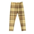thumbnail image 4 of Toddler Girl Leggings Plaid Criss Cross Trendy Stretch Comfortable Cotton Pants Lightweight Skinny Kids Fall Outfits, Yellow, 6 Years, 4 of 6
