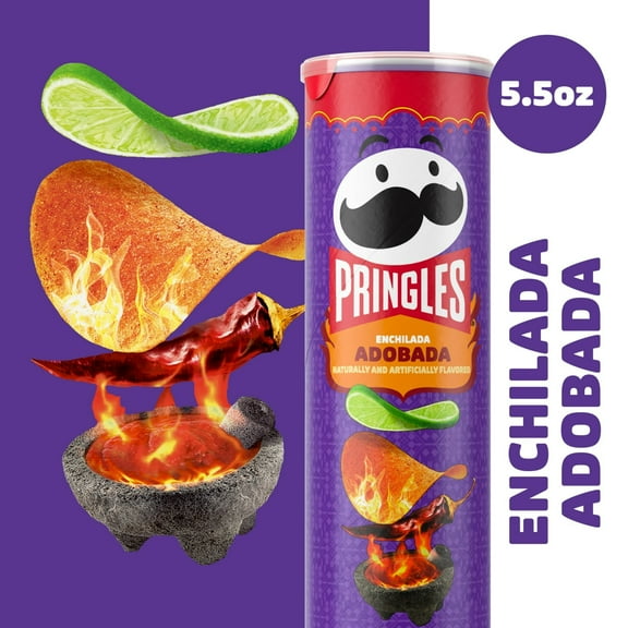 PRINGLES ADOBADA — SPICY LIME PEPPER CRUNCH STACKED CRISPS — 14 PACK FAMILY CASE – 5.5 OZ EACH