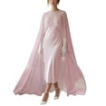 thumbnail image 2 of siminsem Bridal Chiffon Cape for Women Sheer Mesh High Low Poncho Capelet Evening Dress Wedding Cover Up Flowy Asymmetrical Shawl Wrap Formal Party Cape 1 Pack, Pink,One Size, 2 of 3