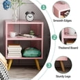 thumbnail image 3 of Aenuert Night Stand, Pink Kids Nightstand, Modern End Table with Open Storage, 2-Tier Nursery Bedside Table for Small Space, Living Room, Bedroom C104, 3 of 8