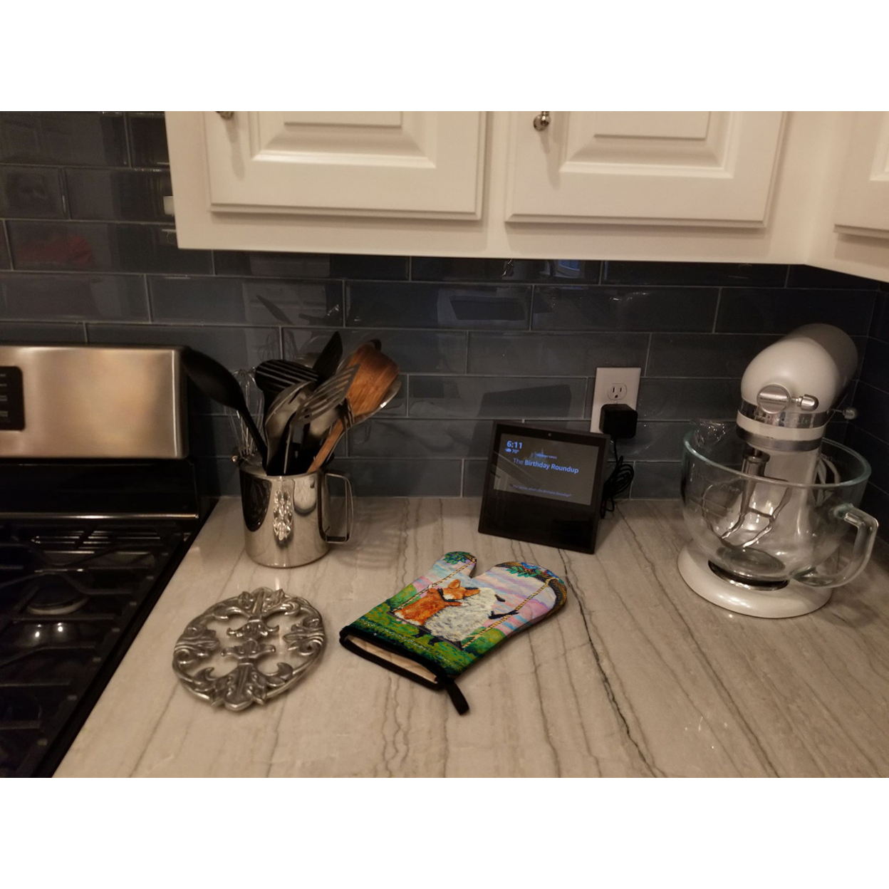 Corgi With Sheep Love Grows Oven Mitt