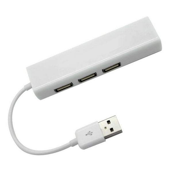 USB A RJ45 Hub, PVC Copper 480Mbps USB A Ethernet Hub Portátil para Computerador