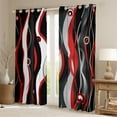 thumbnail image 2 of Manfei Red Black White Blackout Curtains Set of 2 (52x84 Each),Waves Lines Window Curtains,Minimalism Geometric Striped Curtains and Drapes For Girls Boys,Super Cozy Room Decor, 2 of 6