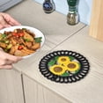 thumbnail image 4 of Sungmor Hierro Fundido Cocina Redondo Trivet, Pintura Decorativa, Patrón Vintage Encantador de Girasol, 1 Pieza, 4 of 8