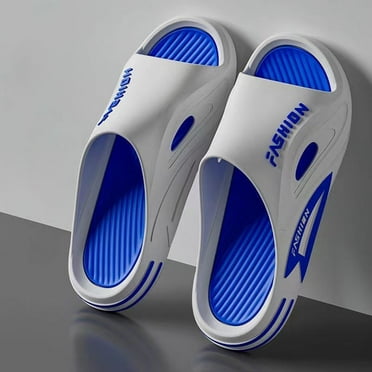 YGUO Men's Slides Size 11 - Men Sandals 11 - Mens Slides Size 11 - Mens Sandals 11 - Men’s Slides - Summer Non-Slip Indoor & Outdoor Sandals - Blue - 11