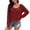 30#Red, variant on Women's Crochet Hollow Out Drop Shoulder Beach Cover Up Scoop Neck Long Sleeve Sweater Top