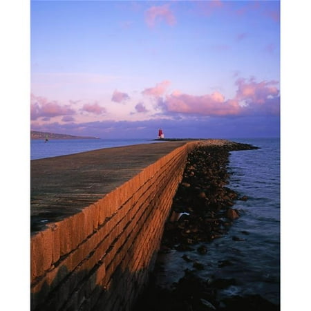 UPC 739608712922 product image for Dublin Bay Co Dublin Ireland - East Wall with Lighthouse At The End Poster Print | upcitemdb.com