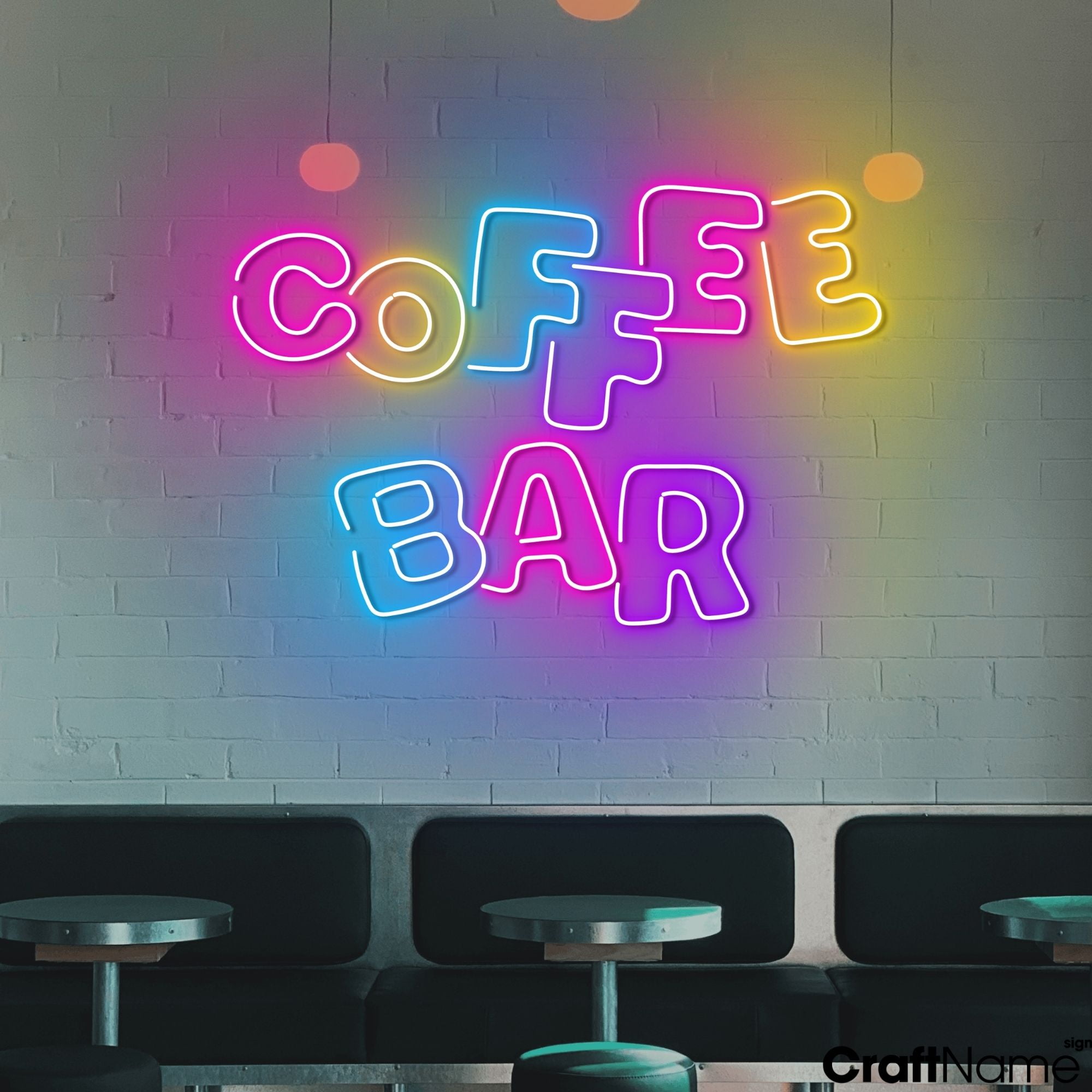 Craftnamesign Coffee Bar Neon Light, Open Sign Wall Art, Coffee Store Wall Decor
