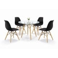 thumbnail image 1 of Set Comedor Oslo 4 Sillas Mesa Redonda 80cm Polipropileno Madera Mundo In  KITMESI0052, 1 of 13