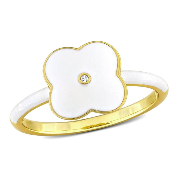 Everly Women's Created Sapphire Yellow Gold Plated Ring