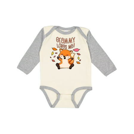 

Inktastic Grammy Loves Me!- cute baby fox Gift Baby Boy or Baby Girl Long Sleeve Bodysuit