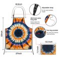 thumbnail image 3 of Orange Purple Blue Tie Dye Mandala Pattern Apron-Garden Aprons for Women with Pockets-Cotton Linen Waterproof Kitchen Cooking Gardening Aprons Adjustable for Kitchen,Cooking,BBQ and Salon 33x27 Inch, 3 of 7