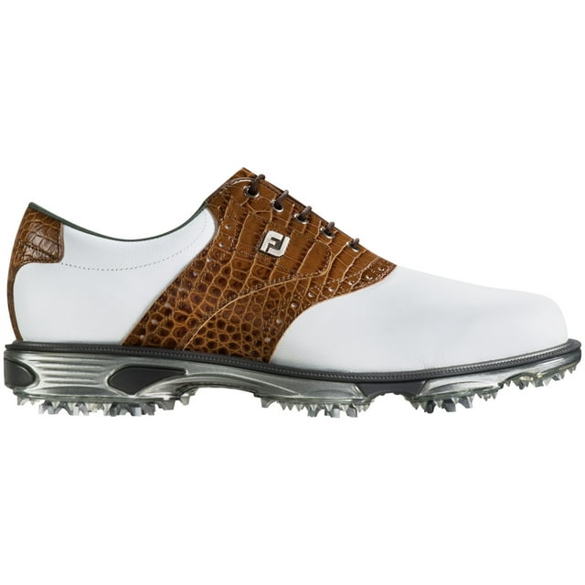 FootJoy DryJoys Tour Saddle Golf Shoes (White/Brown, 11.5) - Walmart.com