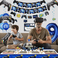thumbnail image 4 of Video Game Party Decorations - 9th Birthday Decorations for Boys, HAPPY BIRTHDAY Banner, Video Game Balloons, Number 9 Blue Balloons, Gaming Hanging Swirls, Game On Birthday Party Supplies, 4 of 7