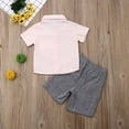 thumbnail image 3 of ITFABS Tenue Garçon d'Été Flamant Rose, Chemise à Manches Courtes Short Pantalon, 3 of 7