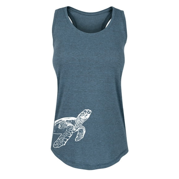 Instant Message - Sea Turtle Side Hit - Women's Racerback Tank
