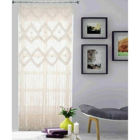 Dainty Home Woven Macrame Cotton String Single Window Curtain