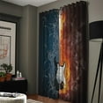 thumbnail image 3 of Water Fire Electric Guitar Lightning Window Treatments Curtains Valance Curtain Lights Living Room Bathroom Be, 3 of 5