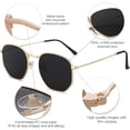 thumbnail image 4 of SOJOS Gafas de sol polarizadas cuadradas para mujeres y hombres, pequeñas sombras poligonales hexagonales SJ1072, 4 of 5