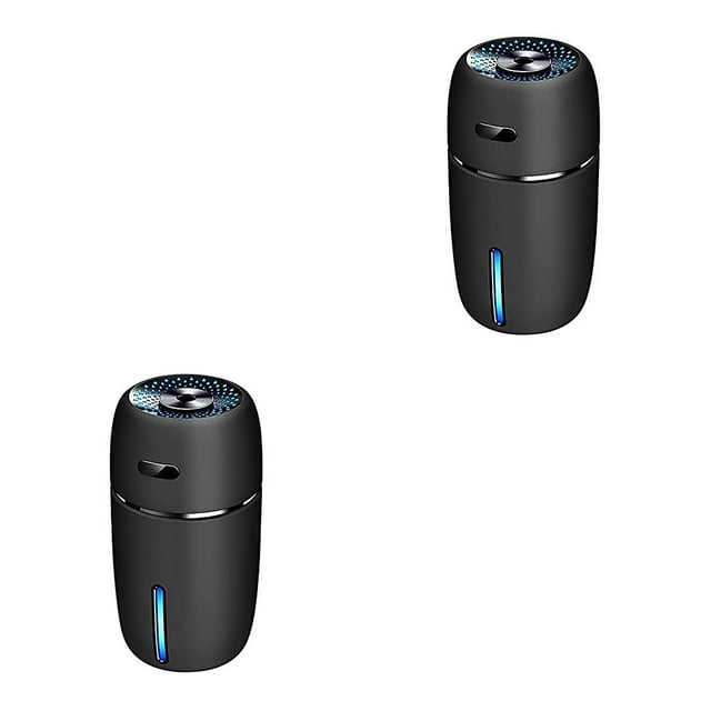 Xingzhi USB Mini Air Humidifier with LED Car Diffuser Automatic Mist Sprayer Electric Conditioner Cooling Evaporative Purifier Black 2Set