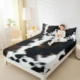 thumbnail image 6 of jejeloiu Brown White Cowhide Full Size Sheets,Farm Animal Bed Sheets,Rustic Farmhouse Cabin Sheet Sets,Ultra Soft Room Decoration,4pcs, 6 of 7