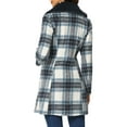 thumbnail image 3 of INSPIRE CHIC Women's Plaid Winter Faux Fur Collar Outerwear Long Coat, 3 of 6