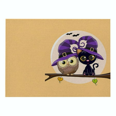

Halloween Purple Series Cotton And Linen Placemats New Rectangular Western Place tableware flatware flatware & utensil storage