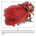 thumbnail image 4 of Uxcell 2 Pcs Boutonnieres Wedding Rose Boutonnieres with Pin and Clip for Wedding Party Ceremony Anniversary Red, 4 of 5