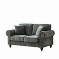 thumbnail image 6 of Newest 63" Modern 2-Seater Sofa with Rolled Arms,Chenille Upholstered Couch with Wood Legs , Nailhead Trim for Living Room, Apartment,Gray, 6 of 7