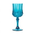 thumbnail image 2 of Balsa Circle 6 Disposable 8 oz Ocean Blue Crystal Cut Goblets Plastic Wine Glasses Party Events Tableware Decorations, 2 of 7
