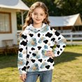 thumbnail image 2 of CINVREST Girls Cow Print Sweatshirts Casual Fashion Oversized Hoodies Long Sleeve Hooded Pullover Tops With Pocket (9 Years, Blue), 2 of 7