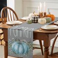thumbnail image 3 of Fall Pumpkin Cotton Linen Table Runner, Washable Table Runners for Kitchen, Dining Room, Holiday, Home Party Table Decor, 13x48 Inches, 3 of 9