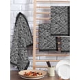 thumbnail image 2 of Black Flowers Kitchen Dish Towels for Drying Dishes Set of 2, Spring Floral Farmhouse Retro Art Waffle Weave Microfiber Hand Tea Bathroom Towels Quick Dry & Absorbent Towel 15.7x23.6, 2 of 7