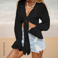 thumbnail image 5 of Camisa de protección solar de manga larga de Amazon para mujer, material de algodón de bambú, para playa transfronteriza, protección solar, correa positiva, 5 of 5