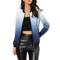 thumbnail image 5 of MODA NOVA Juniors Standing Collar Long Sleeve Full Zip up Short Bomber Jacket, 5 of 6