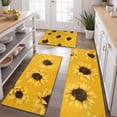 thumbnail image 2 of Yellow Sunflower Pattern Kitchen Rugs Sets Of 3,Kitchen Runner Rugs Non Skid Washable,Decorative Kitchen Floor Mats for Kitchen,Sink,Laundry,17"x30"+ 17"x47" + 17"x59", 2 of 6