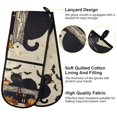 thumbnail image 2 of Yayeee Double Oven Mitt Kitchen Heat Resistant Baking 35" x7" Quilted Glove, Halloween Cat, 2 of 6