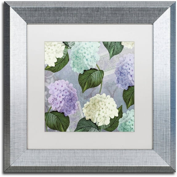 Trademark Fine Art "Hortensia Lavenders" Canvas Art by Color Bakery White Matte, Silver Frame