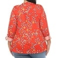 thumbnail image 3 of White Mark Women's Plus Size Floral Button Front Tunic Top, 3 of 6