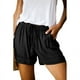 thumbnail image 4 of Pantalones cortos casuales de pierna ancha y sueltos, pantalones cortos elásticos con cordones y cintura alta para mujeres europeas y americanas de verano, 4 of 6