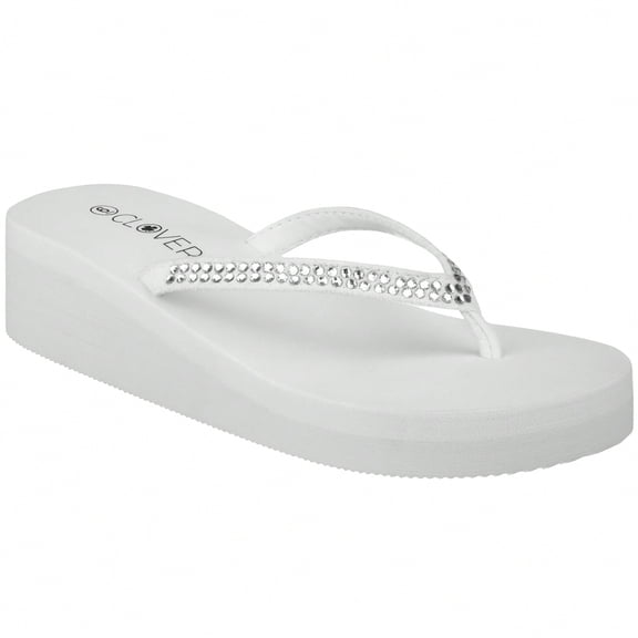 Women Rhinestone Decor Flip Flops Glamorous Summer Flip Flops Toe Post Vacation Fashion Black Flip Flops Summer Fashion Sandals