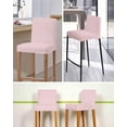 thumbnail image 5 of Pink Striped Bar Stool Covers Set of 2, Modern Simple Farmhouse Beige Vintage Stretch Washable Bar Chair Covers with Backs, Removable Pub Counter Height Chair Cover for Kitchen Dining Room Cafe, 5 of 7
