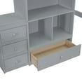 thumbnail image 3 of Noble House Modern Full Size Loft Bed with Desk, Storage Shelves and Built-in Ladder, Pine Wood Frame with Guardrails, Grey, 3 of 20