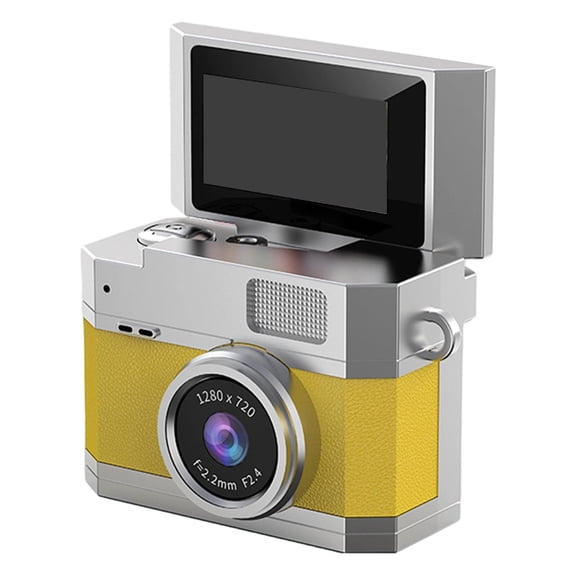 Pitycbo CCD Camera Portable Housewarming Gift Professional 0.96 inch Display Screen Mini Yellow