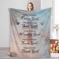 thumbnail image 1 of LHSHID Inspirational Christian Blanket Healing Prayers Thoughts Religious Fleece Soft Inspiration Throw Perfect Caring Gifts Women Men, 1 of 5
