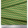 thumbnail image 2 of Soimoi Green Japan Crepe Satin Fabric Christmas Tree Print Fabric by the Yard 42 Inch Wide, 2 of 3