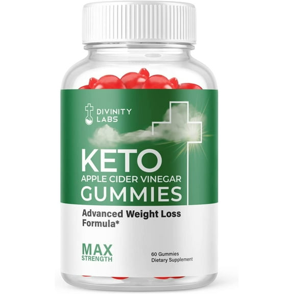 (1 Pack) Divinity Labs Keto ACV Gummies - Supplement for Weight Loss - Energy & Focus Boosting Dietary Supplements for Weight Management & Metabolism - Fat Burn - 60 Gummies
