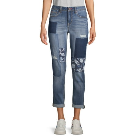 EV1 from Ellen DeGeneres Alex Relaxed Ikat Floral Patchwork Jeans Women's