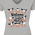 thumbnail image 4 of Inktastic Welcome to the Herd with Cute Black and White Holstein Cows Women's V-Neck T-Shirt, 4 of 5