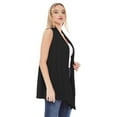 thumbnail image 2 of Women's Casual Solid Comfy Sleeveless Draped Open Front Cardigan S-3XL, 2 of 4